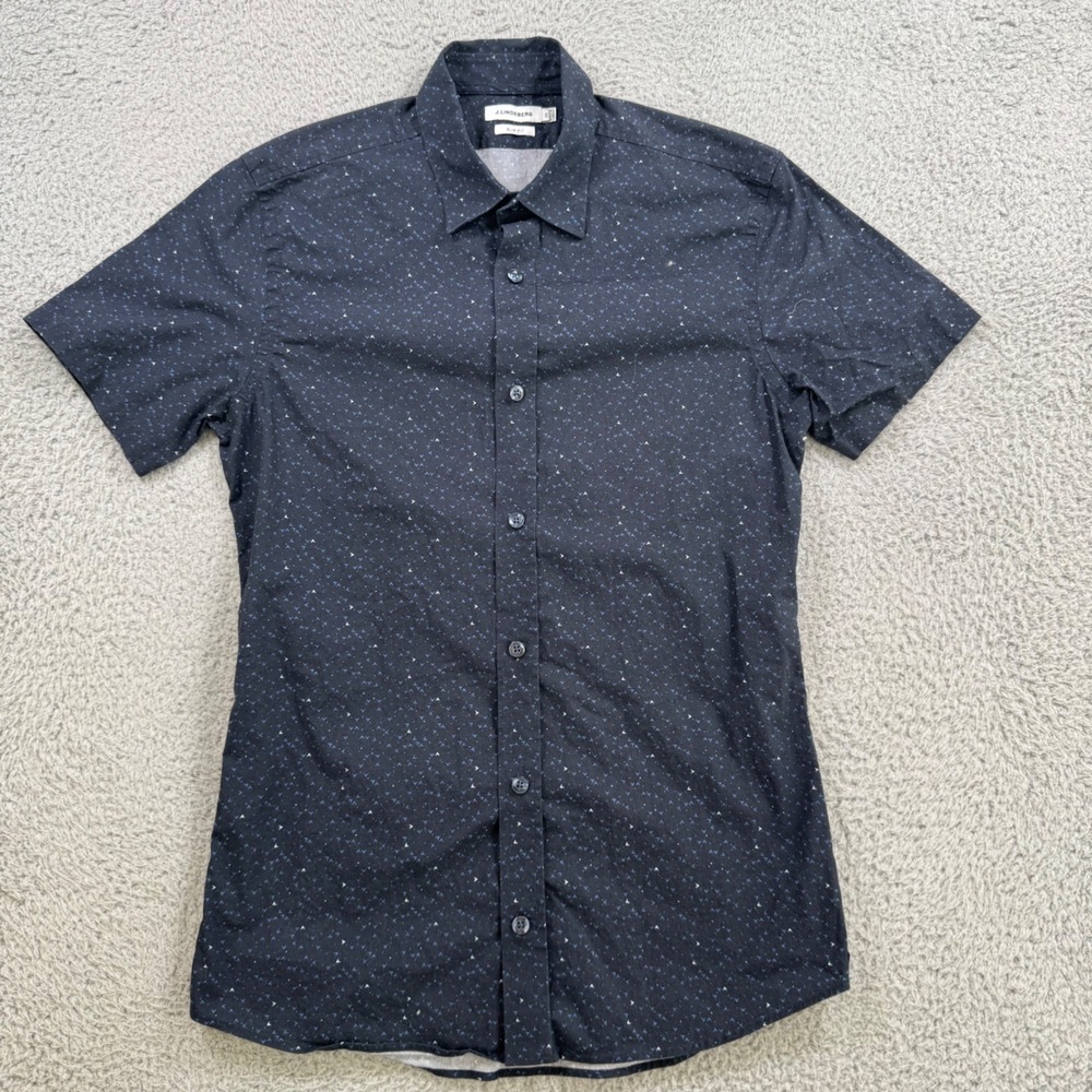 J.Lindeberg Daniel CL SS Season‎ Stretch Shirt Mens XS Navy Blue Slim Fit